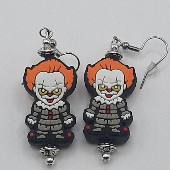 IT Clown Silicone Halloween Earrings - Picture 1 of 3